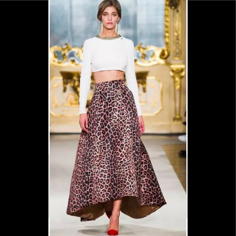 NWOT Elisabetta Franchi Leopard Full Skirt SS ‘15